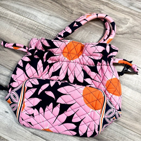 Vera Bradley Quilted Pink Floral Drawstring Small Tote Bag - Picture 4 of 7